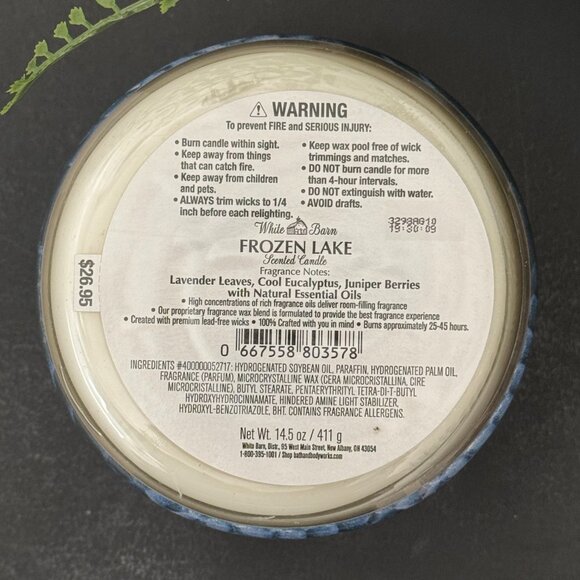 BBW Frozen Lake White Barn Bath & Body Works 3 Wick Candle - Picture 10 of 10